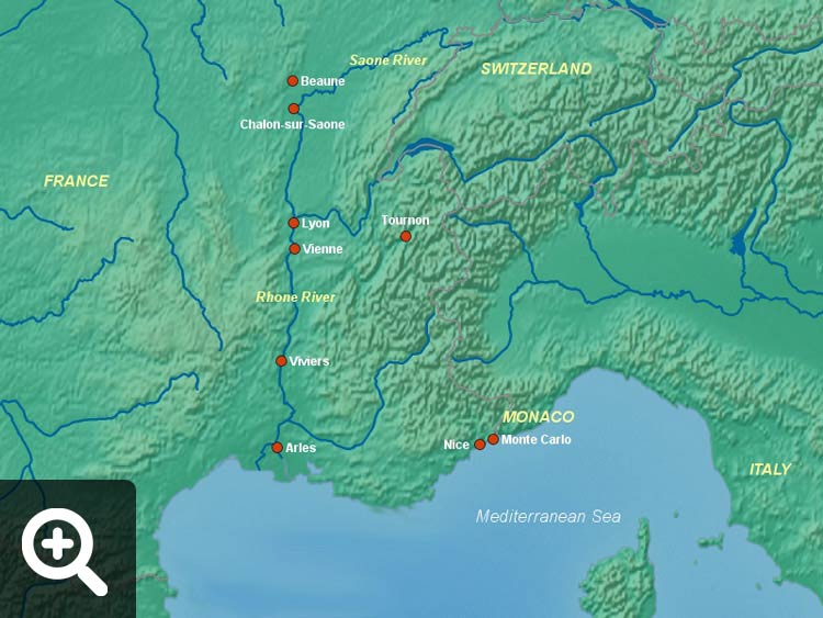 rhone river map