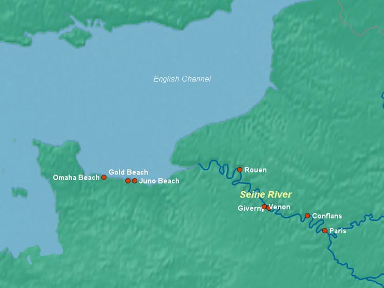 Seine River Physical Map